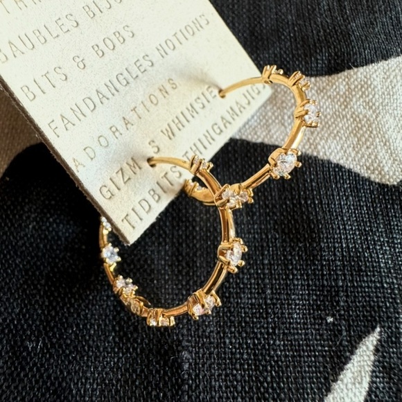 Anthropologie Jewelry - New - Anthropologie hoop earrings with stones